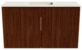 Mondiaz Joya DLux 70cm toiletmeubel ruby met wastafel faye midden zonder kraangat meli