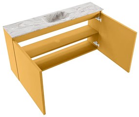 Mondiaz Ture DLux toiletmeubel 100cm ocher met wastafel glace midden zonder kraangat