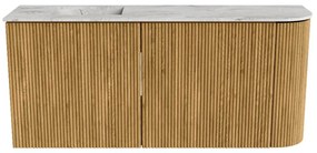 Mondiaz Joya DLux 90cm toiletmeubel ronding rechts oak met wastafel faye links 1 kraangat glace
