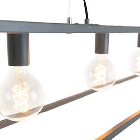Eettafel / Eetkamer Industriële hanglamp grijs 5-lichts - Cage Modern E27 Binnenverlichting Lamp