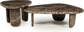 Lage Salontafel Bruin Marmer - 100 X 85cm.
