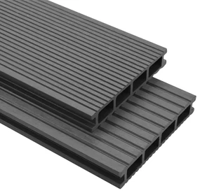 vidaXL Terrasplanken HKC met accessoires 36 m² 2,2 m grijs
