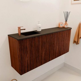 Mondiaz Joya 100cm toiletmeubel ronding rechts ruby met wastafel faye links 1 kraangat urban