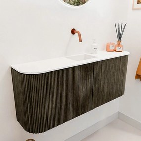Mondiaz Joya 105cm toiletmeubel ronding links/rechts shadow met wastafel faye midden zonder kraangat talc