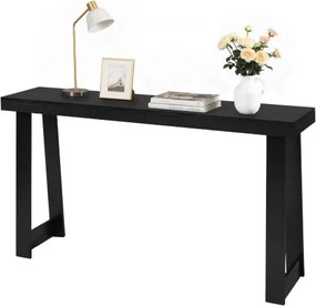VEVOR Consoletafel, bijzettafel achter de bank (140 x 30,5 x 81 cm / L x B x H), rechthoekige bijzettafel van meerlaags plaatmateriaal voor hal, slaapkamer, woonkamer, entree, moderne zwarte haltafel