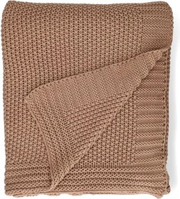 Gebreid plaid, GOTS bio-katoen, roze, 170 x 130 cm