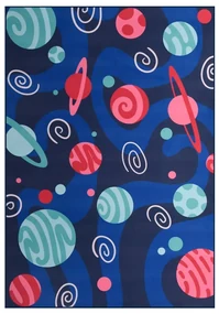 vidaXL Vloerkleed met print 140x200 cm stof meerkleurig