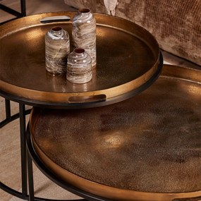 Starfurn Puck Ronde Salontafel Set Goud Aluminium