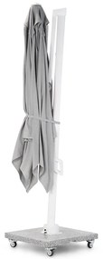 Santika Furniture Santika Belize Deluxe Parasol X White Frame/ Grey Fabric Aluminium Grijs