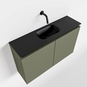 Mondiaz Ture 80cm toiletmeubel army met wastafel urban midden geen kraangat