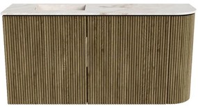 Mondiaz Joya DLux 80cm toiletmeubel ronding rechts dusk met wastafel faye links 1 kraangat frappe