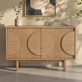 Zuiver Groove Design Dressoir Eiken 2 Deurs 82 Cm - 82x40x58cm.