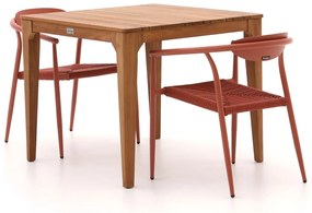 Diningset Manifesto | 2 personen teakhout | Tuinset stapelbaar | 3-delig | Kees Smit Tuinmeubelen