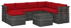vidaXL 8-delige Loungeset pallet met kussens massief grenenhout