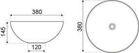 Kerra KR 301 waskom 38cm zwart met wit