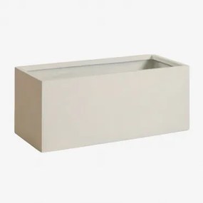 Rechthoekige Buitenbloempot Van Cement Sergio Wit & 100 X 40 X 40 Cm - Sklum