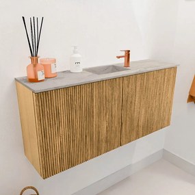 Mondiaz Joya DLux 90cm toiletmeubel oak met wastafel faye midden 1 kraangat glace