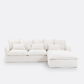 4-zits hoekbank met afneembare hoezen, in dik linnen, Odna