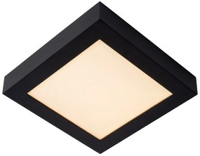 Lucide Brice vierkante plafondlamp 22cm 20W zwart