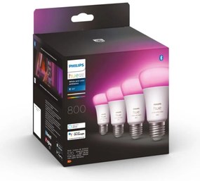 Philips Hue Lampen 4xE27 (A60) 6,5W 800lm Wit en gekleurd licht Wit