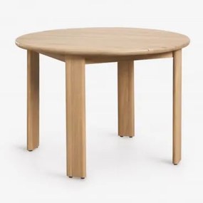 Ronde Eettafel Ø110 Cm Van Acaciahout Uleno Lichte Acaciekleur - Sklum