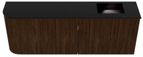 Mondiaz Joya 110cm toiletmeubel ronding links walnut met wastafel faye rechts zonder kraangat urban