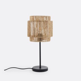 Tafellamp in metaal en hennep, Yaku