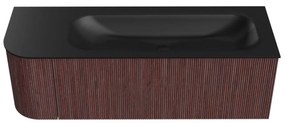 Mondiaz Kurve 135cm badmeubel ronding links ruby met 1 lade en deur en wastafel big medium rechts zonder kraangat urban