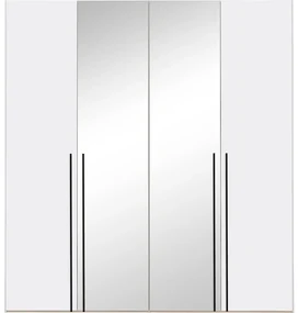 Goossens Kledingkast Easy Storage Ddk, Kledingkast 203 cm breed, 220 cm hoog, 2x draaideur en 2x spiegel draaideur midden