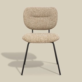 Moderne Eetkamerstoel Beige Boucle
