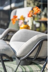 Garden Impressions Fresno loungestoelen donker grijs - Mati bijzettafel Ø50x48 cm