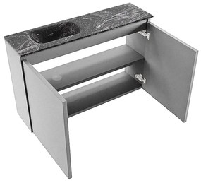 Mondiaz Ture DLux toiletmeubel 80cm plata met wastafel lava links zonder kraangat