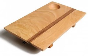 Sushiplankje met eetstokjes, rubberhout, 25 x 15,5 cm