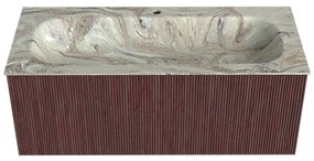Mondiaz Kurve-dlux 110cm badmeubel ruby met 1 lade en wastafel big medium midden 1 kraangat glace