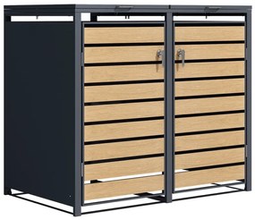 Overdekking voor 2 afvalbakken 120l of 240l Bremen CoverTech
