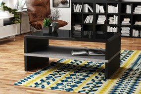 Mazzoni ROCK zwart glanzend en mat / beton, salontafel