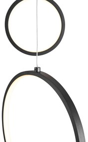 Design hanglamp zwart 9-lichts incl. LED 3-staps dimbaar - Vide Anella