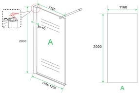 Mueller Eco inloopdouche 120x200cm anti-kalk 8mm