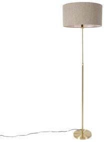 Vloerlamp verstelbaar goud met boucle kap taupe 50 cm - Parte Design E27 rond Binnenverlichting Lamp