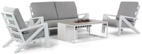 Stoel en Bank Loungeset 4 personen Aluminium Wit  Santika Furniture Santika Cinta