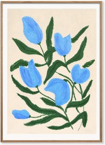 Ingelijste digitale print Blue Tulips