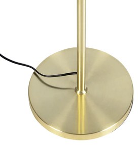 Vloerlamp goud/messing met velours kap zwart 40/40 cm - Parte