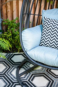 Hangstoel Panama swing egg - black rotan/mint grey