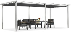 Barbados terraspergola 3x6 m Garden Point wit-antraciet