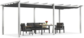 Barbados terraspergola 3x6 m Garden Point wit-antraciet