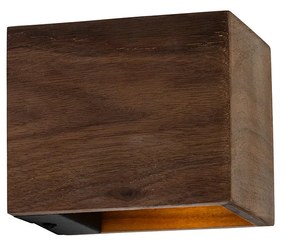 Set van 4 smart wandlampen walnoot hout incl. Wifi G9 - Transfer