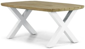 Dining Tuintafel rechthoekig 180 x 115 cm Aluminium/Teak Wit Falcon/Cardiff