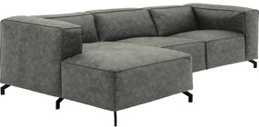 Goossens Bank Calvin grijs, micro leer, 3-zits, modern design