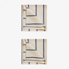 Set Van 2 Katoenen Servetten Gracilis Ken Blauw - Sklum