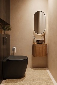 Livli Estrela toiletmeubel 40cm ribbelfront met Dark Emperador waskom